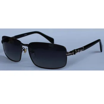 Правоъгълни слънчеви очила с поляризирани лещи анти uv400 класически слънчеви очила за бизнес човек Силиконови рамки метална украса сиво слънце