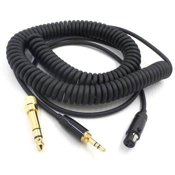 Преносимото Позлатен аудио кабел С Адаптер 6,35 мм и 3,5 мм Жак За Мини-Пружинен Кабел Слушалки За AKG K240 K271 K141 K702 K712