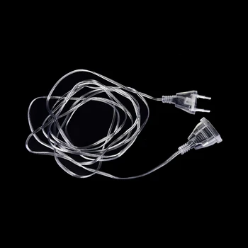 Продажба на едро на 3 М удължителен кабел Прозрачен Проводник на ЕС щепсел/САЩ съединители за на led Гирлянди, Коледни Светлини Градина Начало Венец Парти Декотация