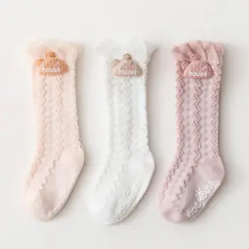 Пролет Лято Фини мрежести детски чорапи, Чорапи за новородено, Детски памучни чорапи за момчета и момичета от 3 двойки 0-5 години на Детски дрехи