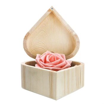 Професионална Дървена Кутия във формата на Сърце Ретро Дървена Опаковка Кутия За Съхранение на Сърцето Кутия За Съхранение на Творчески Продукти са Ръчна изработка Дневен Калъф За Бижута
