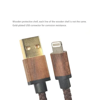 ПФИ Сертифициран 1-крак Кожена кабел Lightning към USB кабел, кабел за зареждане Кабел за iPhone XS/Max/XR/X/8/7/7 Плюс