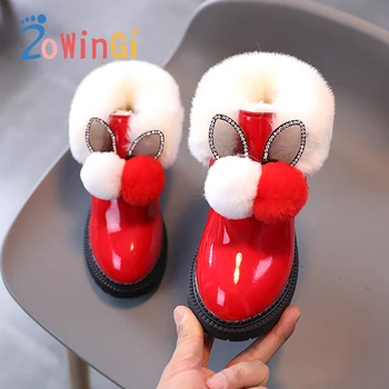Размер 21-30 Зимни обувки за момичета, Детски обувки Martin Детски обувки за деца Детска водоустойчива топло обувки Нескользящие къси ботуши