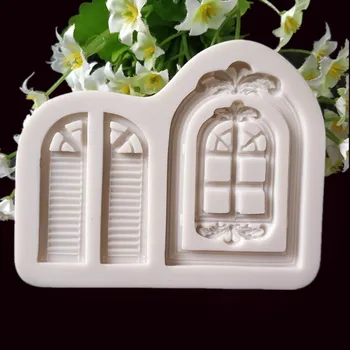 Рамка на врати и прозорци помадная форма за торта силиконова рамка флип-надолу врата и прозорец за формиране на шоколадови кухненски декоративни инструменти
