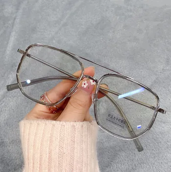 Рамки за очила VWKTUUN Женски Реколта рамки за очила с двойна греди Очила за късогледство Големи Очила за четене Срещу Синя светлина Очила