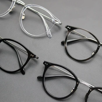 Реколта ацетатные титанов очила в рамки За мъже с късогледство рецепта Оптични очила в рамки За жени 2022 Нови Точки луксозна марка
