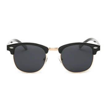 Реколта поляризирани слънчеви очила Класически Дамски Слънчеви очила без рамки, мъжки Маркови Дизайнерски Ретро Нитове, полурамка, Oculos De Sol