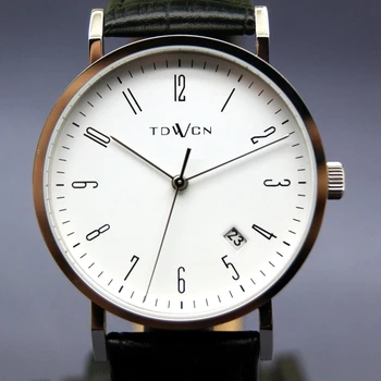 Ретро Автоматични часовници Мъжки Miyota 9015 Механични часовници Баухаус Луксозни 38 мм Календар От Неръждаема Стомана Ръчен часовник със сапфир стъкло