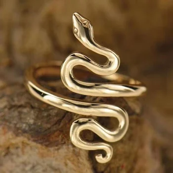 Ретро змия пръстен женски дупка регулируема змия ликвидация персонализирани просто мъжки и женски пръстен