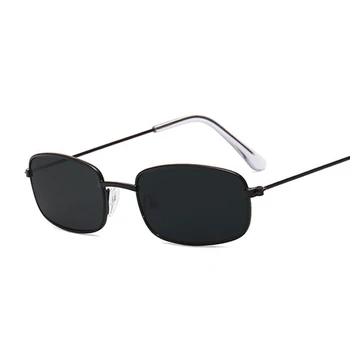Ретро Правоъгълни Слънчеви Очила Мъже, Жени Луксозна Марка Дизайнер Метална Дограма Кръг Слънчеви Очила Мъжки Дамски Модни Нюанси Oculos