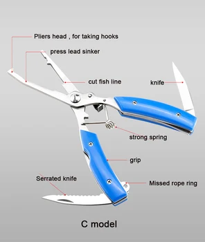 Риболовни Многофункционални Клещи Ножици Плитка Линия Стръв Нож За премахване на Куката Риболовни Принадлежности Инструмент За Рязане на Риба Използвайте Клещи Ножици