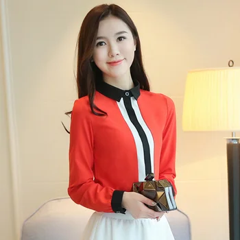 Риза жена с дълъг ръкав 2020 ново пролет-есен издание на корейската мода шифоновой ризи с ревери