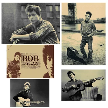 Рок музиката на Боб Дилън Реколта Постери на филми Ретро Плакат с изображение на Плаката за домашен интериор Декоративна живопис Основната стикер на стената от крафт-хартия