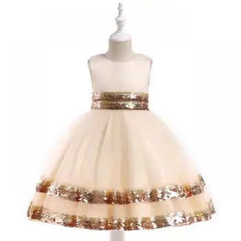 Рокля за момичета Цвете дантелено рокля-пакетче с пайети Рокля на принцеса 3-10 години за рождения Ден на Vestido Бебешка рокля за бала