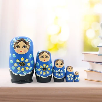 Руснаците гнездене кукли Matryoshka Баба Дървена Играчка за Деца Детски Подарък Начало Декор Нова Година