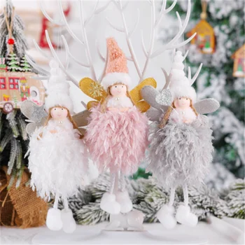 С Коледа Ангел Кукла Украса за Дома Навидад Ноел Коледна Украса Декор Коледно Коледен Подарък за Нова Година 2021