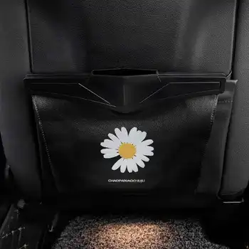Самоличността на творчески колата кофа за боклук сладък карикатура малка маргаритка виси торба за боклук на облегалката на столчето за кола и чанта за съхранение на дама