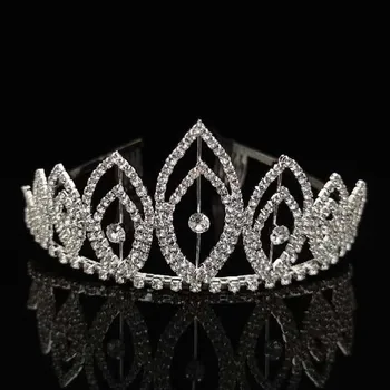 Сватбената Корона на прическа Европейските и американските Луксозни Аксесоари за коса с кристали Студио Короната за коса Кралица Аксесоари за рокли