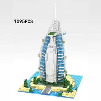 Световно известната Модерна Архитектура нанобриксы Обединените Арабски Емирства Дубай Burj Al Arab микро diamond блок строителни тухли играчки