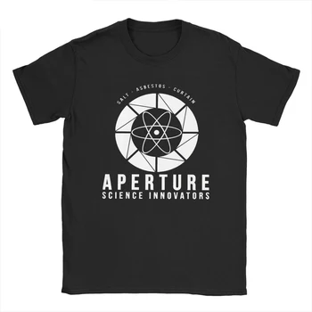 Свободна Реколта тениска на 90-те години на Aperture Science Portal Мъжки дрехи с къс ръкав Тениска от памук Harajuku Тениска Негабаритная градинска облекло
