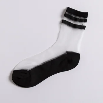 Секси дантелени окото мрежести чорапи от смесени влакна Прозрачна Еластичността на Еластичността на глезена Нетна прежда, Тънки женски готини чорапи 1 чифт=2 бр. ws168