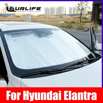 Сенника на предното стъкло на превозното средство Козирка за Защита на предния прозорец Козирка Отпред Отзад За Hyundai Elantra 2020 2021 CN7 Аксесоари