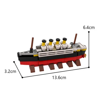 Серия от филми Buildmoc Мини Титаник 152 бр. 13.6*3.2*6.4 см Строителни Блокове Образователна Детска играчка за Подарък Монтажни Детайли Модели Филми