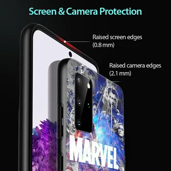 Силиконов калъф с логото на Marvel за Samsung Galaxy S20 S21 FE Ultra S10 S10E Lite S8 S9 S7 Edge Plus Калъф за вашия телефон