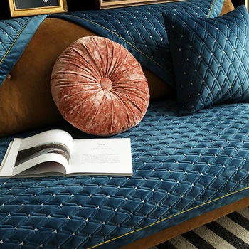 Скандинавски Луксозен Кристална Velvet Калъф за дивана Хол Модерен нескользящий Ъглов диван Кърпа мека мебел въздушна Възглавница за хол