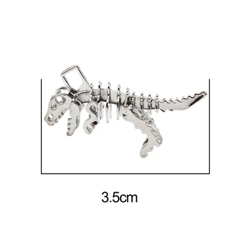 Скелет на динозавър Висулки от сплав на основата на цинк Суспензия Животно Сребро за изработката на бижута от колие направи си САМ 35 мм x 28 мм, 2 бр