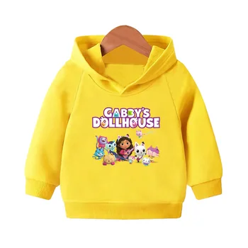 Сладки Габби Куклена къща Карикатура Детски блузи, Детски блузи с качулка, Детски Блузи, пуловери Есен облекло за момичета и момчета