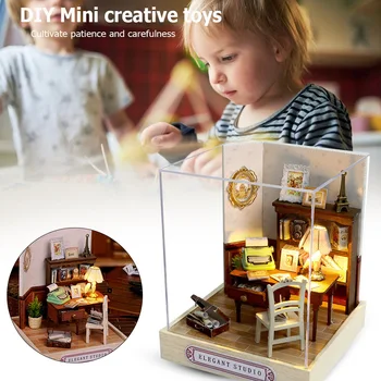 Сладко Миниатюрни Комплекти за сглобяване на модели на къщи за деца Забавни Образователни САМ Забавни играчки, подарък за рожден Ден за деца