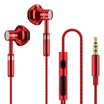 Слушалки с кабел, Ергономични Слушалки в ушите с тежки бас 1,2 м Метални 3,5 мм Слушалки с Кабел с Микрофон За Xiaomi