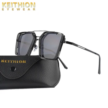 Слънчеви очила KEITHION в стил steampunk За мъже и жени на Марката-дизайнер Реколта Квадратна метална дограма за Слънчеви очила с Високо качество UV400