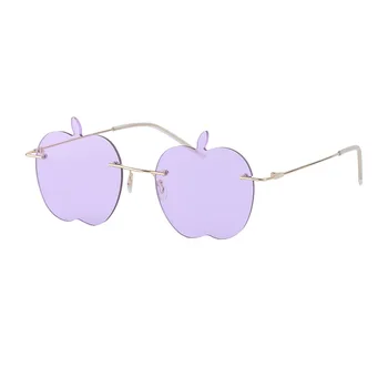 Слънчеви очила в стил steampunk без рамки За жени и мъже, Пънк Големи Слънчеви очила във формата на ябълка Слънчеви очила с UV400 Дамски слънчеви очила Gafas De Sol