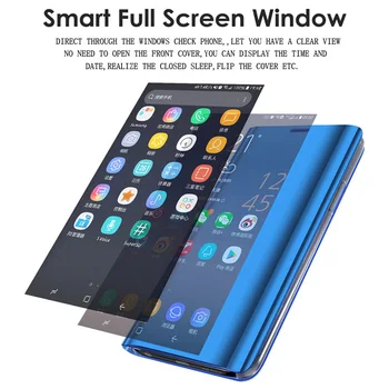 Смарт огледален Флип калъф за Xiaomi Redmi Note 10 9 9s Poco X3 NFC M3 8 8T 7 6 Pro Max 6A 7A 9А 9В Mi 9T 10T 11 Lite Калъф на Корпуса