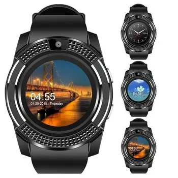 Смарт часовници bluetooth-съвместими сензорен екран на Android водоустойчиви спортни мъжки и женски смарт часовник с камера слот за SIM-карти
