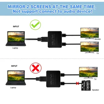 Сплитер Преносим Двоен Дисплей HDMI-съвместим Опаковка 4k30hz 1 Вход 2 изящна изработка Добра производителност