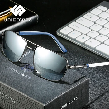 Сребърни Огледално Поляризирани Слънчеви очила За мъже UV400 Оптични, Слънчеви очила по рецепта за мъжете Марка дизайнер За управление на Големи слънчеви очила
