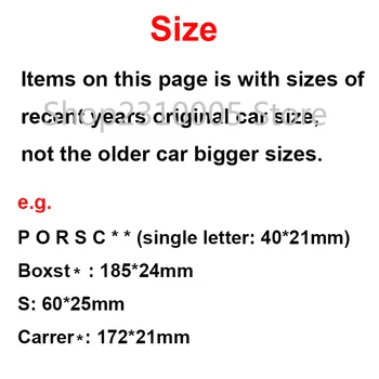 Стил на ръкопис Малки Букви, Цифри Емблемата на ABS за Cayenne Panamera Turbo 4s GTS Кола Среден Багажник Модел Стикер Лого