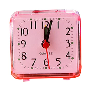 Стилна Малка Легло Alarm Clock Прозрачен Калъф Компактни Пътни Часовници Мини-Тъпо Детски Студентски Настолни Часовници