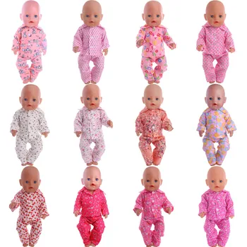 Стоп-моушън Облекло Скъпа стоп-моушън Пижами Розовата Серия е За 18-Инчови Американски Куклен Момичета и Новороденото Бебе На 43 См Аксесоари,Нашето Поколение