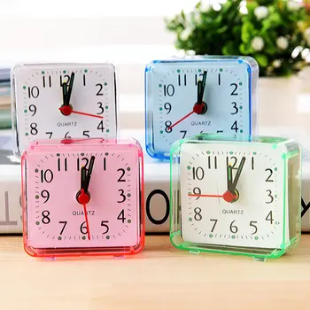 Творчески Кристална Alarm Clock Е Малък Квадратен Alarm Clock Спалня Нощни Офис Битови Електронни Часовници