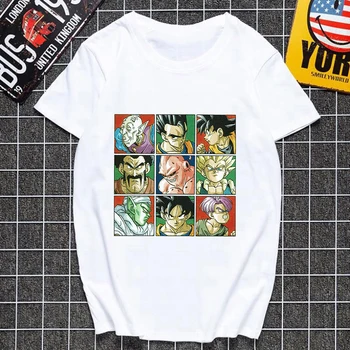 Тениска Аниме Мъжки дрехи Dragon Ball Ретро Забавен Модерен принт son Goku Карикатури Harajuku Kawaii Тениска Мъжки Ежедневни блузи