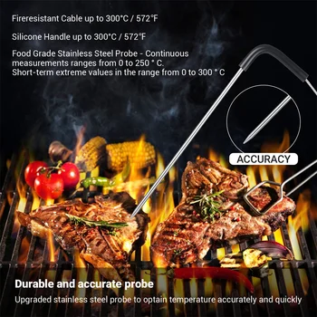 Термометър за домашно месо Inkbird С 2 Сонди Преносим Цифров Безжичен IBT-2X Измерване на Температурата барбекю За Приготвяне На Храна На Скара