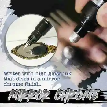 Течно Огледало Хром Маркер с Връх 0,7/1/3 мм, Огледален образ Знак Писалка За писане Маркери за писане, за да проверите за писане Химикалки