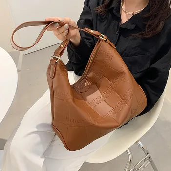 Торбички за пазаруване за жени Луксозна дизайнерска чанта Однотонная корейската мода качествена проста чанта Bolsas на рамото Дамски дамска чанта 2021