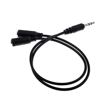 Търговец на дребно на аудио жак Y-кабел с 3,5 мм Конектор за свързване на Стерео 2 х 3.5 мм Жак за стереоразъема Интерфейсен адаптер около 20 см