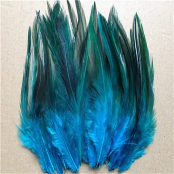 Търговия на едро с 50 бр. Небето сини висококачествени красиви естествени пера на шията фазан 10-15 см/4.6 инча