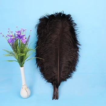Търговия на едро с 50 броя красиви 45-50 см / от 18 до 20 инча, черен на сватбени пера пера страусовых